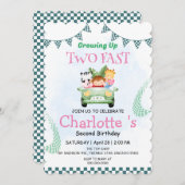 Invitation Deux Fast wild jungle Race Car 2e fête d'anniversa (Devant / Derrière)