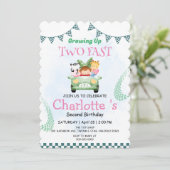 Invitation Deux Fast wild jungle Race Car 2e fête d'anniversa (Debout devant)