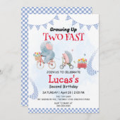 Invitation Deux Fast wild jungle vélo 2e fête d'anniversaire (Devant / Derrière)