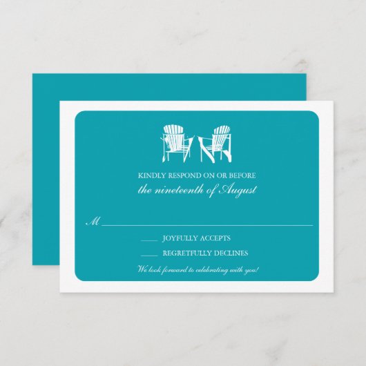 Invitation Deux fauteuils Adirondack RSVP | Turquoise (Devant / Derrière)