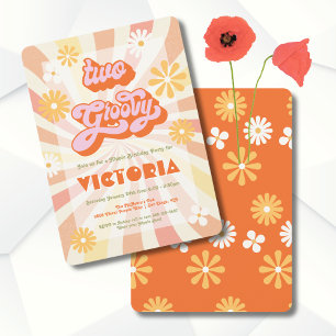 Invitation Deux fêtes d'anniversaire Super pour Hippie 70's 6