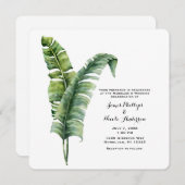Invitation Deux feuilles de palmier élégantes Mariage simple  (Devant / Derrière)