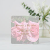 Invitation Deux fiançailles de fleur rose rose vif (Debout devant)