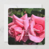 Invitation Deux fiançailles de fleur rose rose vif (Dos)