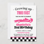 Invitation Deux Fille Rapide 2e fête d'anniversaire (Devant)