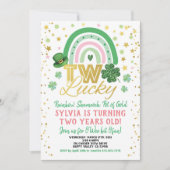 Invitation Deux filles chanceuses 2e anniversaire Saint Patri (Devant)