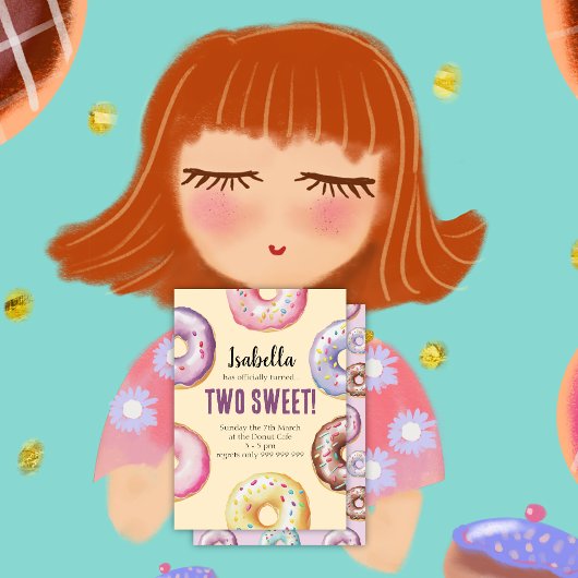 Invitation Deux filles d'aquarelle de beigne douce