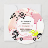 Invitation Deux filles de la Fast Race Car 2e fête d'annivers (Devant)