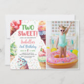 Invitation Deux filles douces crème glacée 2e anniversaire (Devant)