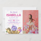Invitation Deux filles douces Crème glacée 2ème anniversaire  (Devant)