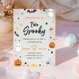 Invitation Deux Filles Effrayantes Anniversaire Halloween Ros