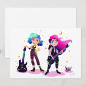 Invitation Deux filles jouent de la guitare rock ensemble car (Devant / Derrière)