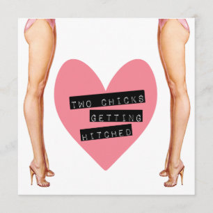 Invitation Deux filles qui deviennent Mariages lesbiennes