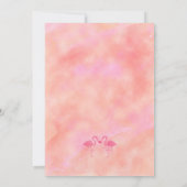 Invitation Deux Flamants roses roses Aquarelle mariage invita (Dos)