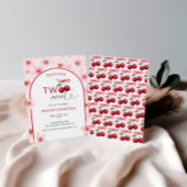 Invitation Deux fleurs de cerise rose douce 2e anniversaire