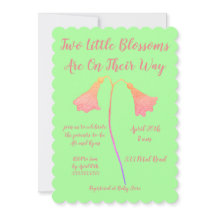 Deux fleurs rose pâle Baby shower jumeaux