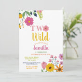 Invitation Deux Fleurs sauvages Anniversaire 2e Fête Pétales (Debout devant)