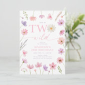 Invitation Deux Fleurs sauvages violets rose sauvage deuxième (Debout devant)