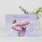 Invitation Deux fois la joie avec les bébés jumeaux invitatio (Debout devant)