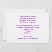 Invitation Deux fois la joie avec les bébés jumeaux invitatio (Dos)