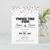 Invitation Deux fois l'Invitation Fun Double Anniversaire (Debout devant)