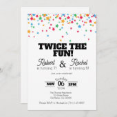 Invitation Deux fois l'Invitation Fun Double Anniversaire (Devant / Derrière)