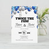 Invitation Deux fois l'Invitation Fun Double Anniversaire (Debout devant)