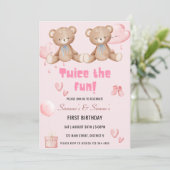Invitation Deux fois L'Invitation Fun Twin Anniversaire (Debout devant)