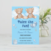 Invitation Deux fois L'Invitation Fun Twin Anniversaire (Debout devant)