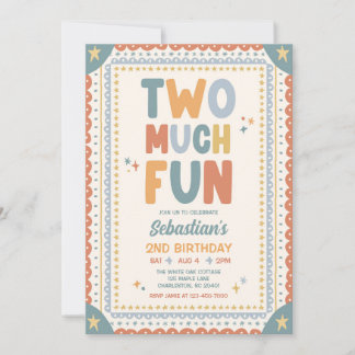 Invitation Deux fois plus d'amusement fête fantaisiste pour g