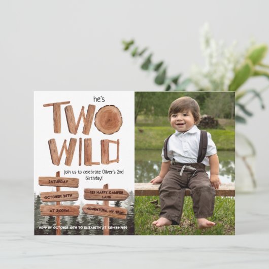 Invitation Deux forêts rustiques sauvages (Debout devant)