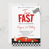 Invitation Deux Garçon de Course Rapide 2ème Fête d'Anniversa (Devant)