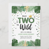 Invitation Deux Garçon d'or de Safari Tropical Secret Birthda (Devant)