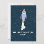 Invitation Deux Garçon Lune Espace Fusée 2e Anniversaire (Dos)