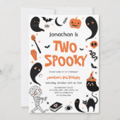 Invitation Deux garçons d'anniversaire effrayants pour Hallow (Devant)