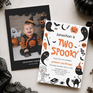 Invitation Deux garçons d'anniversaire effrayants pour Hallow