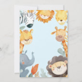 Invitation Deux Garçons Wild Safari 2ème Anniversaire Bleu (Dos)