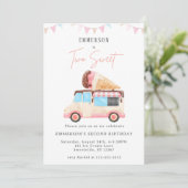 Invitation Deux gâteaux Camion de Glace Mignon 2ème Anniversa (Debout devant)
