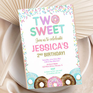 Invitation Deux gâteaux doux en saupoudrage pour les 2 ans d'