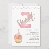 Invitation Deux gâteaux mignons pour un 2ème anniversaire (Devant)