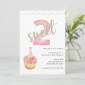 Invitation Deux gâteaux mignons pour un 2ème anniversaire (Debout devant)