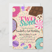 Invitation Deux gâteries sucrées petits deuxième anniversaire (Devant)