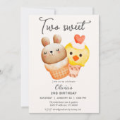 Invitation Deux glaces douces deuxième anniversaire (Devant)