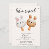 Invitation Deux glaces douces deuxième anniversaire (Devant / Derrière)