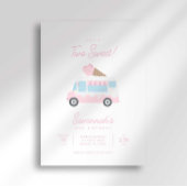 Invitation Deux glaces sucrées d'anniversaire à rayures prepp