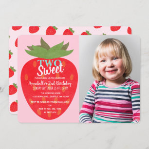 Invitation Deux gosses de fraises sucrées Photo deuxième anni