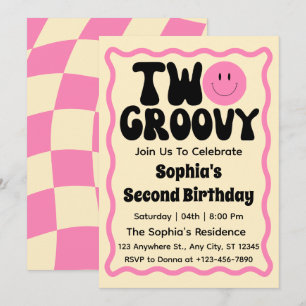Invitation Deux Groovy Girl 2e Anniversaire