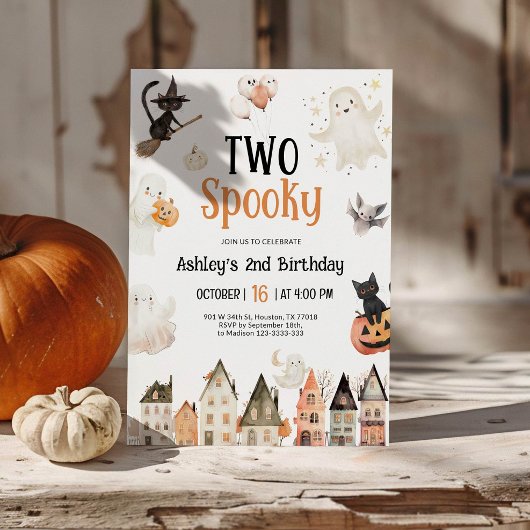 Invitation Deux Halloween Éffrayant 2e anniversaire