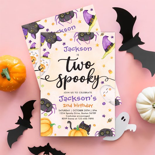 Invitation Deux Halloween Éffrayant 2e anniversaire