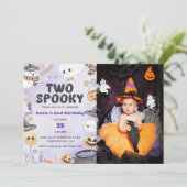 Invitation Deux Halloween Éffrayant 2e anniversaire de fête P (Debout devant)